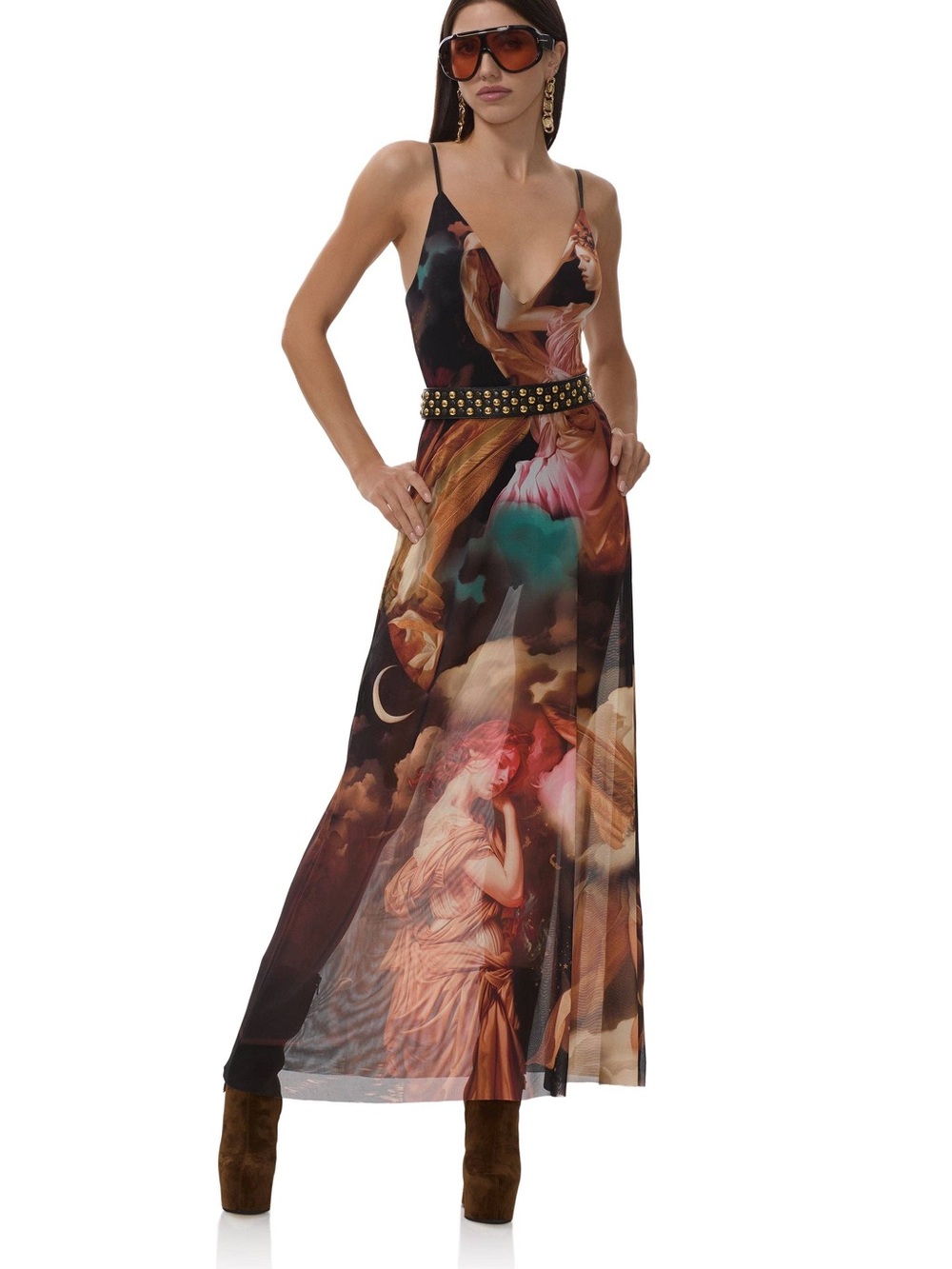 NWT Rivka Angel Night Mesh Maxi Dress